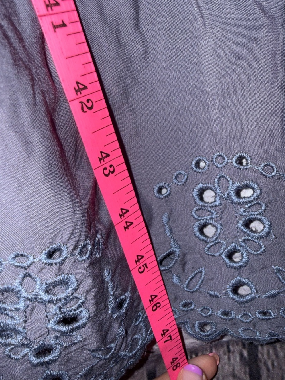 Time and Tru Gray/Blueish Eyelet Long Cardigan - Picture 7 of 7